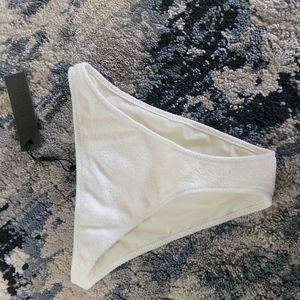 White Terry cloth High waist bathing suit bottom